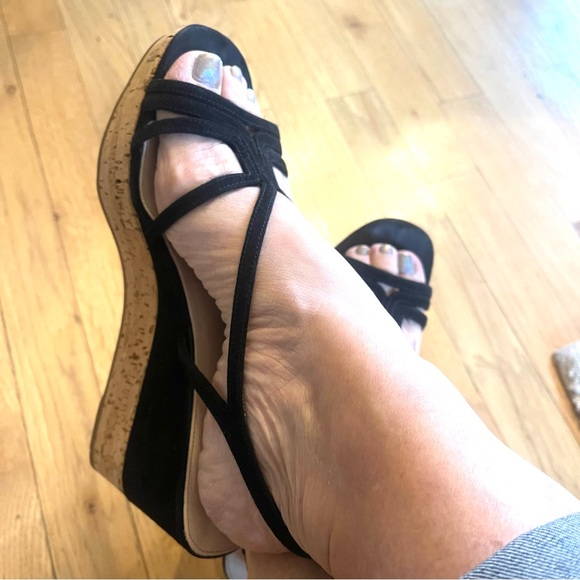 PRADA - Authentic Black Suede Cork Platform Sandal - Euro 38 - - Picture 6 of 6